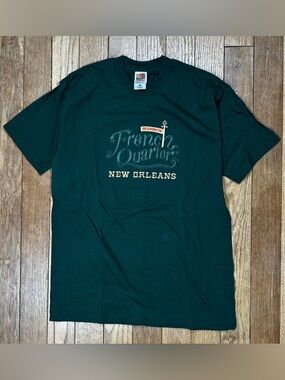 Vintage Embroidered New Orleans Bourbon Street French Quarter Graphic Tee